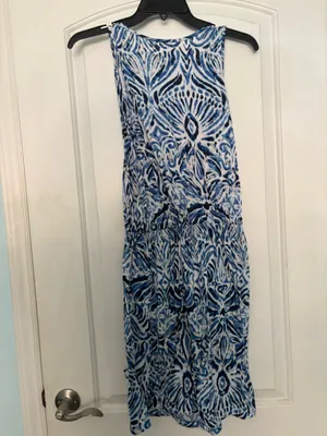 Faded Glory White and blue dress thumbnail 3