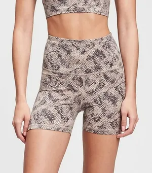 GAP Fit Eclipse Biker Shorts High Waist Women's Size M Tan Brown Snake Print thumbnail 1