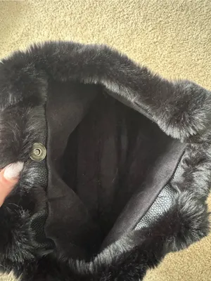 Faux fur star purse Black thumbnail 4