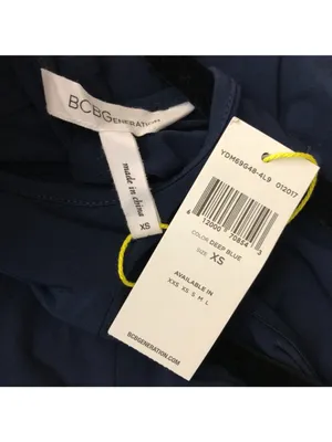 BCBGeneration Dress Pleat Keyhole Back Sleeveless Stretch Navy Blue XS thumbnail 3