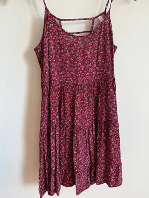 Xhilaration Burgundy Floral Dress thumbnail 6