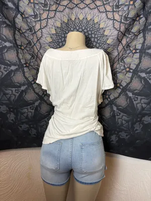 white lightweight plain summer blouse / top Size 28W thumbnail 7