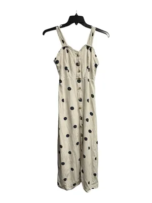 Sincerely Jules Polka Dot Linen Blend Maxi Dress Size Medium thumbnail 2