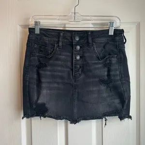 American Eagle Black High Rise Mini Jean Skirt - 6S thumbnail 1
