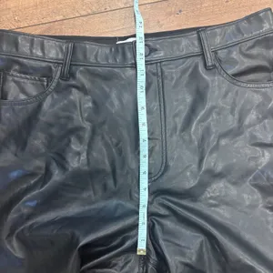 Abercrombie & Fitch Black Vegan Leather Pants Ankle Straight Ultra High Rise 16S thumbnail 9