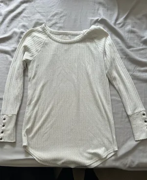 Long Sleeve Cozy Classy Sweater White Size M thumbnail 1