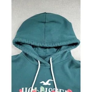 Hollister Womens Sweatshirt Size M Forest Green Hoodie Pullover Kangaroo Pocket thumbnail 5
