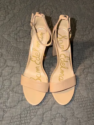 Sam Edelman Yaro Block Heel Sandal-Soft Beige Leather Size-9.5 thumbnail 2