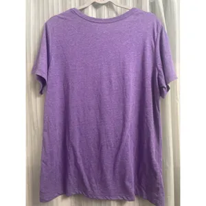 Womens Celebrate Halloween Purple Short Sleeve Shirt Flower Skull Face Size XL thumbnail 3