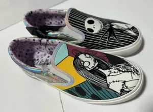 Nightmare Before Christmas Jack and Sally Slip On Sneakers 7 1/2 thumbnail 1