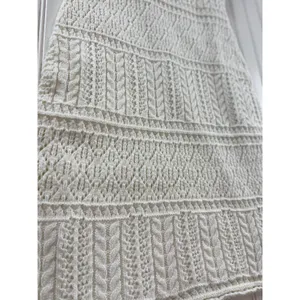 Taylor Boho-Chic Crochet Bodycon Tank Dress White Knit Mini Square Neck Small thumbnail 3