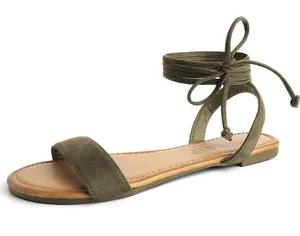 Lace Up Green Sandals Size 7 thumbnail 1