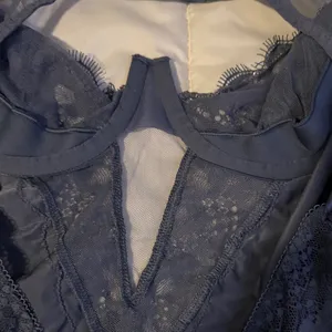 Victorias Secret Elegant Lace Trimmed Blue Bodysuit thumbnail 8