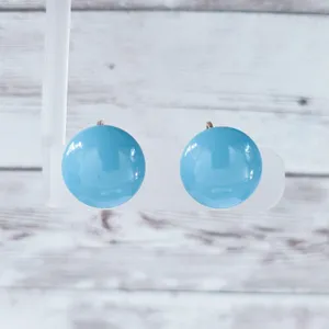 Vintage Clip On Earrings Retro Blue 0.75" thumbnail 1