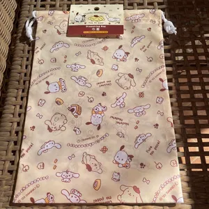 Sanrio Yellow Drawstring Bag With Pochacco Cinnamoroll Pompompurin thumbnail 1