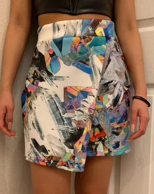 Jaded London Crystal Cyberwave Asymmetrical Skirt thumbnail 1