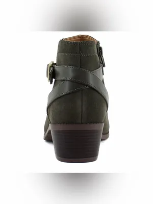 Vionic NWOB Women's Olive Green Suede Ankle Boot with Buckle Strap Size 6.5 thumbnail 4