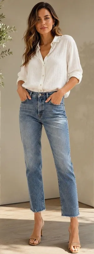 MOTHER Tomkat Ankle Fray Button Fly High Rise Jeans 30x27 Size 30 thumbnail 1