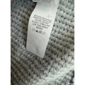 Offline by Aerie Gray Waffle Knit Cropped Hoodie Small Cozy Lounge Top thumbnail 6