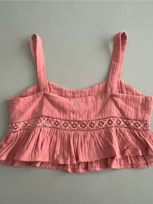 Roxy Textured crochet detailed Peplum Camisole Small thumbnail 2
