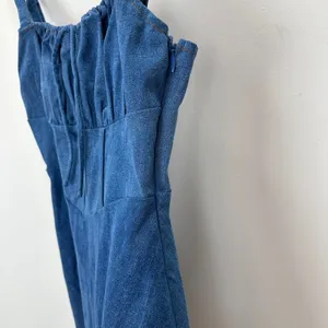 Lulus Considered Charisma Blue Chambray Bustier Mini Dress Cute A Line Large NWT thumbnail 9