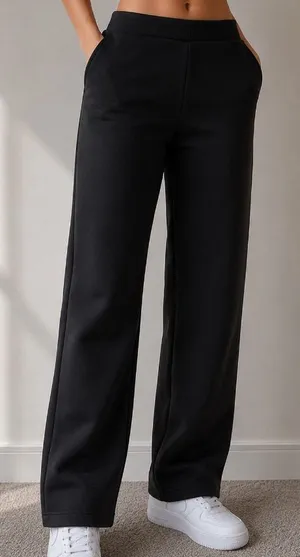 Black Fleece Lined Winter Jogger Pants Size M | Heavyweight Warm Athletic Pants thumbnail 1