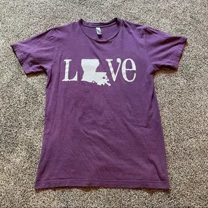 American Apparel Riffraff Purple Louisiana State Love Short Sleeve Tee Small thumbnail 1