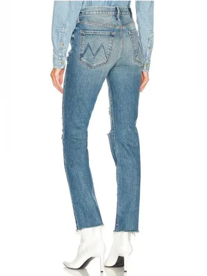 Mother jeans Trickster skimp fray thrill seeker raw hem distressed blue denim 24 thumbnail 6