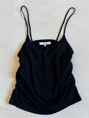 Almina Draped Ruched Cami Black thumbnail 1