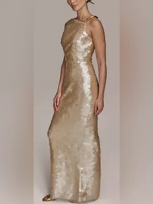 NEW Donna Karan New York Paillette Sequin Column sz 2 thumbnail 5