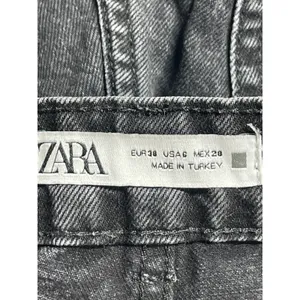 Zara Women's Black High Waisted Straight Wide Leg Baggy Denim Jeans Pants Size 6 thumbnail 4