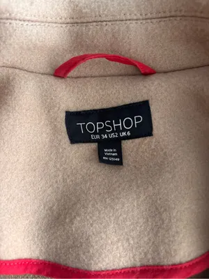 Topshop tan Long Tailored pea coat thumbnail 8