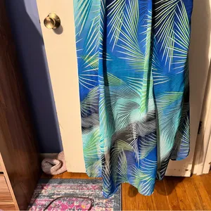Tropical Strapless Dress with Black Bodice thumbnail 5