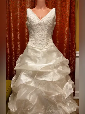 Demetrios Vintage Inspired Lace Ball Gown Wedding Dress Size 6 thumbnail 2