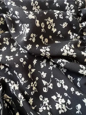 TRIXXI Black Floral Wide Leg Jumpsuit Puff Sleeve Smocked Back S thumbnail 11