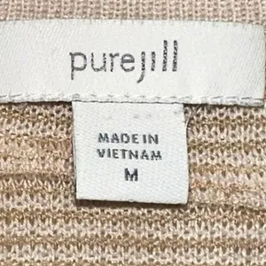 Pure‎ Jill Beige Textured Linen Blend Pullover Sweater Top Medium Tan thumbnail 4