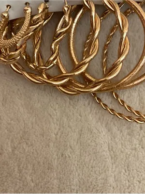 Fashion Jewelry Gold-Tone Mixed Hoop Earring Set thumbnail 3