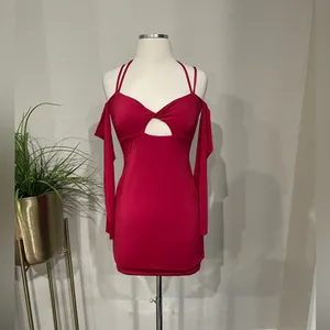 New!‎ Lovers and Friends Tigre Mini Dress In Red Sz Small $178 thumbnail 4
