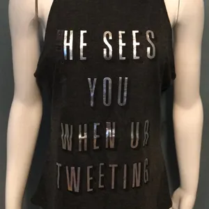 Victoria’s Secret Charcoal Gray Racerback Tank Med thumbnail 3
