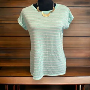 Stylus‎ short sleeve top white and robin blue small thumbnail 2