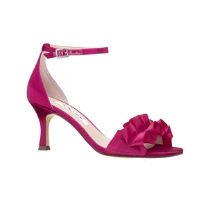 Nina Womens Lisa Mid Heel with Ruffle Sandal Parfait Pink 8.5M thumbnail 8