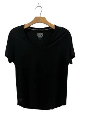 Smartwool Active Ultralight Black V-Neck Short Sleeve Tee Top Women’s Large thumbnail 12