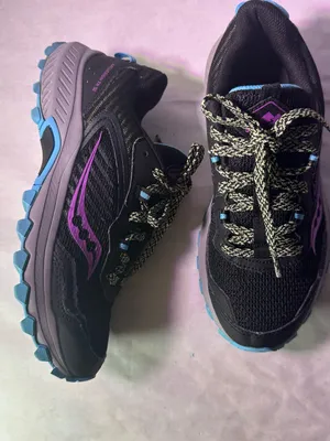 Saucony Women's Black/Purple/Blue Trail Running Shoe thumbnail 5