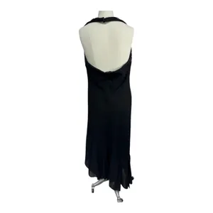 Black Beaded V Neck Evening Gown Formal Sleeveless Petite‎ Short Hem Women's thumbnail 8