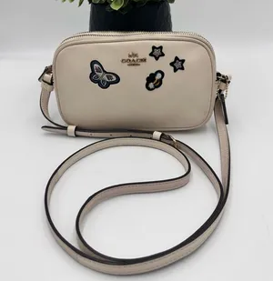 Coach CROSSBODY POUCH WITH SOUVENIR EMBROIDERY ( F25946) CHALK/LIGHT GOLD thumbnail 1