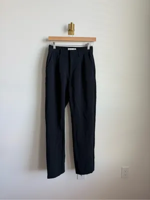 Abercrombie & Fitch High Rise Straight Leg Trousers Black Pull-On Dress Pants XS thumbnail 2