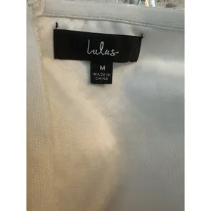 Lulu’s White Silver Sequin Strapless Mini Dress Size Medium Bridal Disco Formal thumbnail 7
