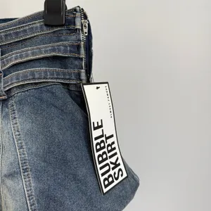 Almost Famous Hot Topic Y2K Bubble‎ Skirt Denim Mini Skirt XL Buckle Strap thumbnail 4