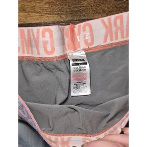 Gymshark Gray Leggings with Pink Logo Waistband Large thumbnail 3