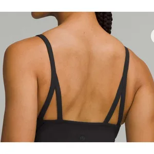 Lululemon Strappy Nulu Shelf Tank Top Black Fitted Crop Size 6 Shelf Bra W1DNJS thumbnail 5